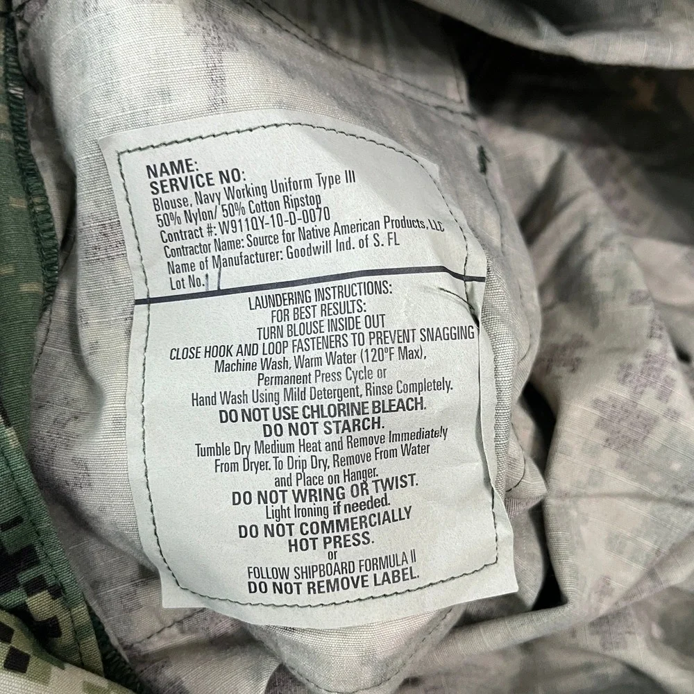 US Navy Blouse NWU Type III Working Uniform Men Small XShort Jacket Digital Camo - Picture 5 of 8